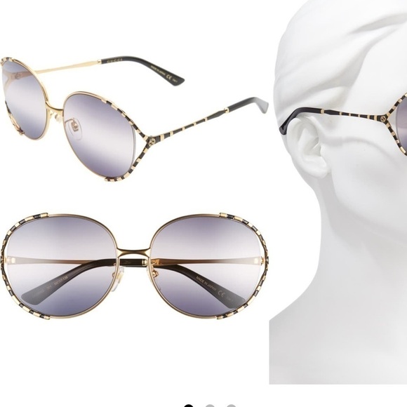 Gucci Accessories - Gucci 59mm Round Sunglasses in Gold/Brown Gradient
